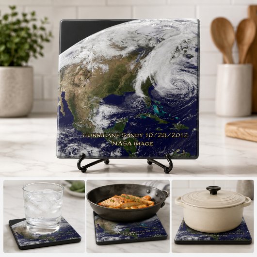 Satellitenansicht von Hurrikan Sandy Fliese