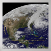 Satellitenansicht von Hurrikan Sandy Poster (Vorne)