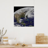 Satellitenansicht von Hurrikan Sandy Poster (Küche)