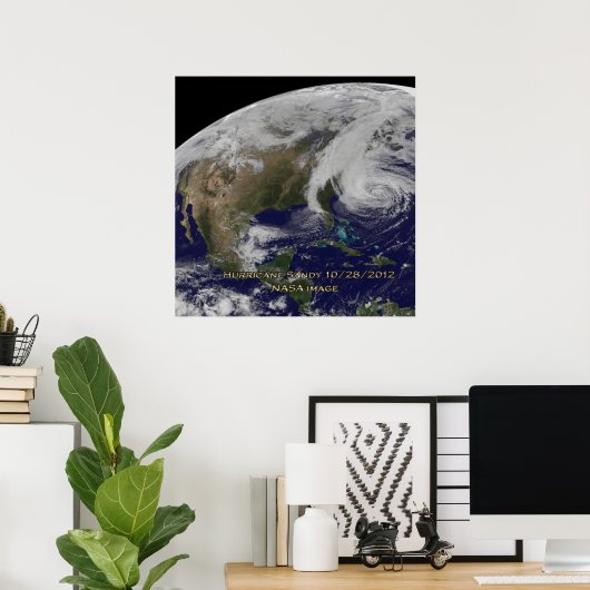 Satellitenansicht von Hurrikan Sandy Poster (Heimbüro)