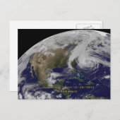 Satellitenansicht von Hurrikan Sandy Postkarte (Vorne/Hinten)