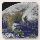 Satellitenansicht von Hurrikan Sandy Untersetzer (Vorderseite)