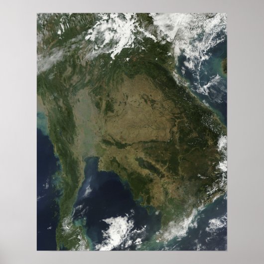 Satellitenansicht von Indochina Poster (Vorne)
