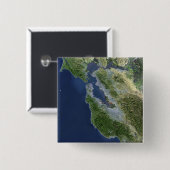 Satellitenansicht von San Francisco, Kalifornien Button (Vorne & Hinten)