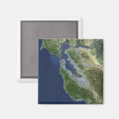 Satellitenansicht von San Francisco, Kalifornien Magnet (Vorderseite/Rückseite)