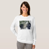 Satellitenansicht von Streifen und Ölbändern T-Shirt (Vorne ganz)