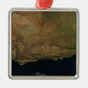 Satellitenansicht von Südafrika Silbernes Ornament