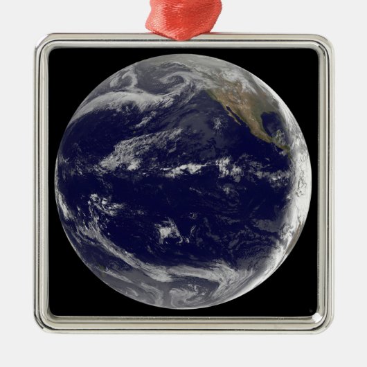 Satellitenbild der Erde 2 Silbernes Ornament (Vorne)
