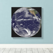 Satellitenbild der Erde Leinwanddruck (Insitu (Holzboden))