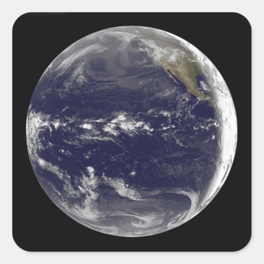 Satellitenbild der Erde Quadratischer Aufkleber (Vorderseite)