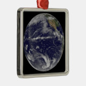 Satellitenbild der Erde Silbernes Ornament (Rechts)
