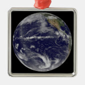 Satellitenbild der Erde Silbernes Ornament (Vorne)