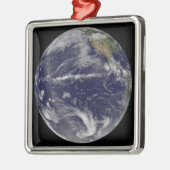 Satellitenbild der Erde Silbernes Ornament (Links)
