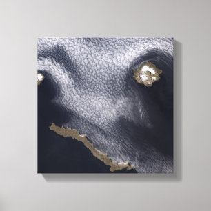 Satellitenbild der Insel Semisopochnoi Leinwanddruck