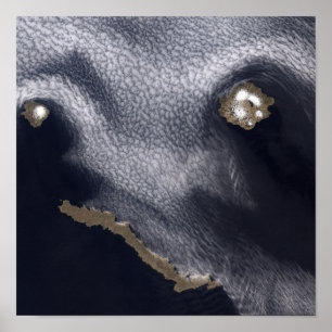 Satellitenbild der Insel Semisopochnoi Poster