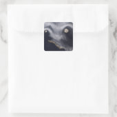 Satellitenbild der Insel Semisopochnoi Quadratischer Aufkleber (Tasche)