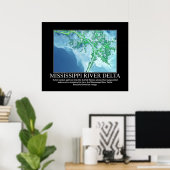 Satellitenbild des Delta des Flusses Mississippi Poster (Heimbüro)