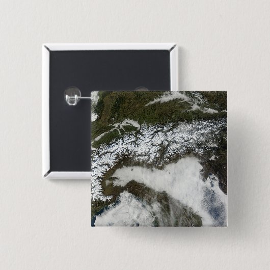 Satellitenbild Die Alpen Button (Vorne & Hinten)