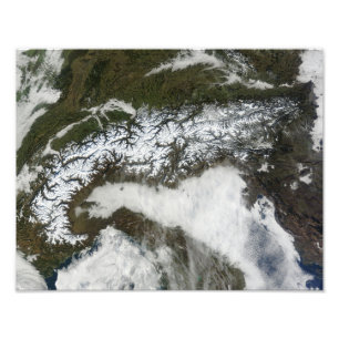 Satellitenbild Die Alpen Fotodruck