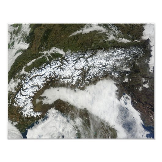 Satellitenbild Die Alpen Fotodruck (Vorne)
