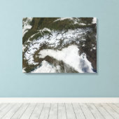 Satellitenbild Die Alpen Leinwanddruck (Insitu (Holzboden))