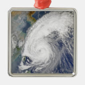 Satellitenbild eines Taifuns Silbernes Ornament (Vorne)