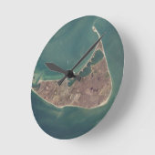 Satellitenbild Nantucket Runde Wanduhr (Winkel)
