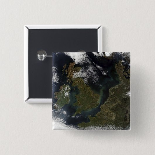 Satellitenbild Nordeuropas Button (Vorne & Hinten)