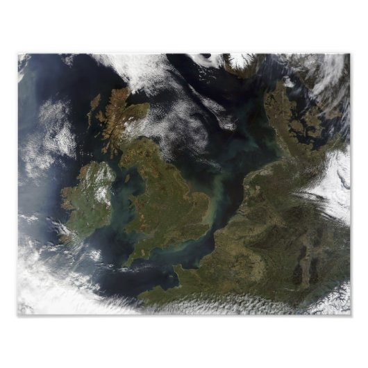 Satellitenbild Nordeuropas Fotodruck (Vorne)
