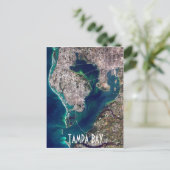 Satellitenbild von Tampa Bay Florida Postkarte (Stehend Vorderseite)