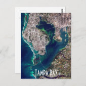 Satellitenbild von Tampa Bay Florida Postkarte (Vorne/Hinten)