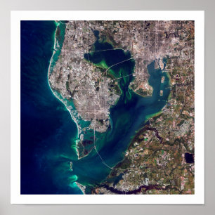 Satellitenbild von Tampa Bay Poster