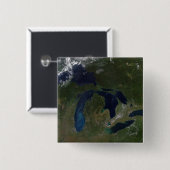 Satellitenblick auf die Großen Seen Button (Vorne & Hinten)