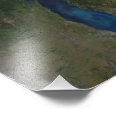 Satellitenblick auf die Großen Seen Fotodruck (Ecke)