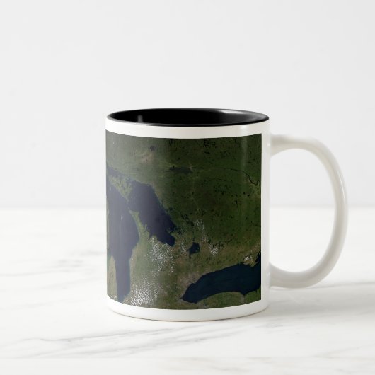 Satellitenblick auf die Großen Seen Zweifarbige Tasse (Rechts)