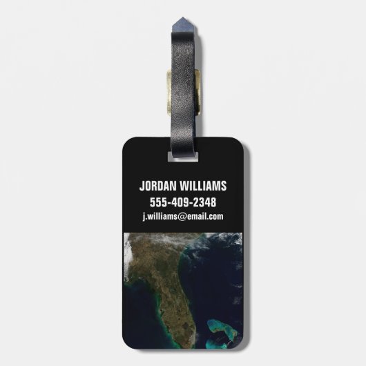 Satellitenblick auf Florida. Gepäckanhänger (Rückseite vertikal)
