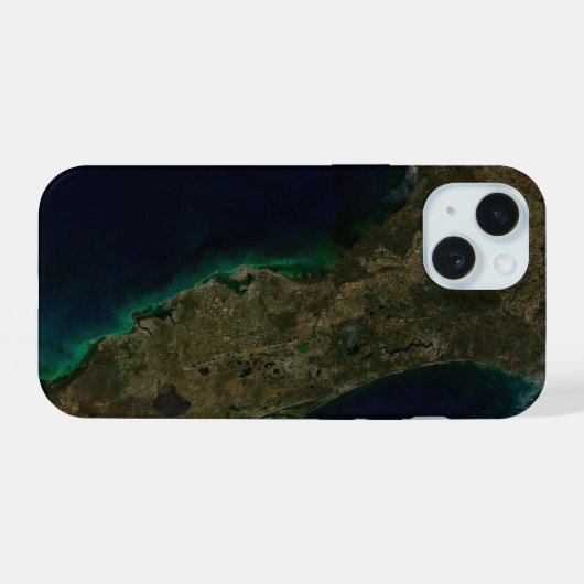 Satellitenblick auf Florida. iPhone 15 Hülle (Rückseite (Horizontal))