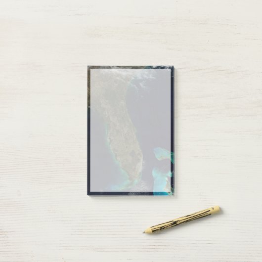 Satellitenblick auf Florida. Post-it Klebezettel (Auf Schreibtisch)