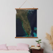 Satellitenblick auf Florida. Wandteppich Mit Holzrahmen (Schlafzimmer)