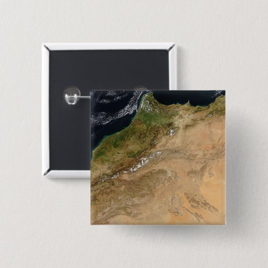 Satellitenblick Marokkos Button (Vorne & Hinten)