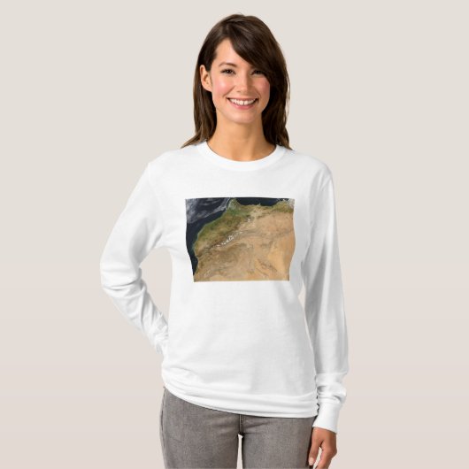 Satellitenblick Marokkos T-Shirt (Vorne ganz)