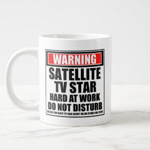 Satellitenfernseher mit viel Arbeit Jumbo-Tasse