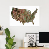 Satellitenkarte der Vereinigten Staaten Poster (Heimbüro)