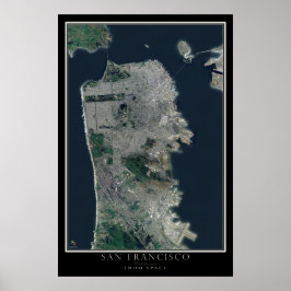 Satellitenkarte San Francisco California Poster