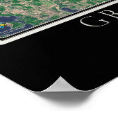 Satellitenkarte von Grand Traverse Bay Michigan Poster (Ecke)