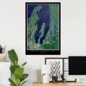 Satellitenkarte von Grand Traverse Bay Michigan Poster (Heimbüro)