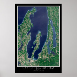 Satellitenkarte von Grand Traverse Bay Michigan Poster