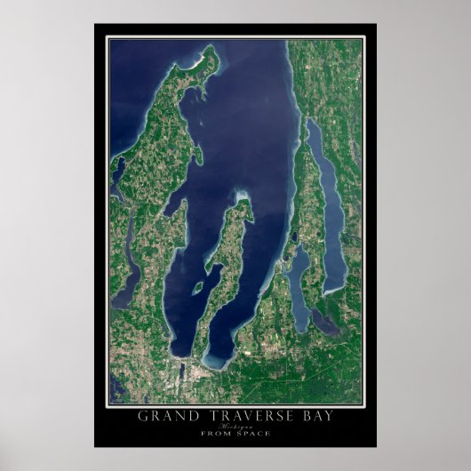 Satellitenkarte von Grand Traverse Bay Michigan Poster (Vorne)