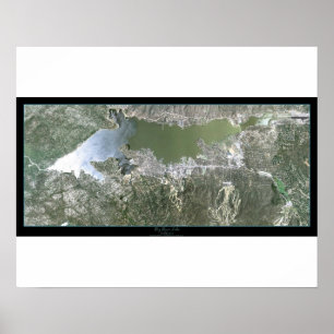 Satellitenplakat des Big Bear Sees, Kalifornien Poster
