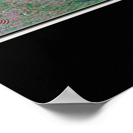 Satellitenplakat des Lake Ontario Poster (Ecke)